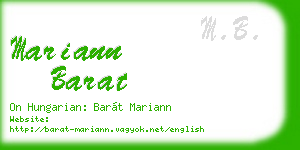 mariann barat business card